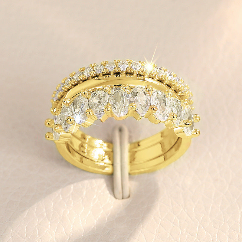 Zircon Ring Three-piece Wedding