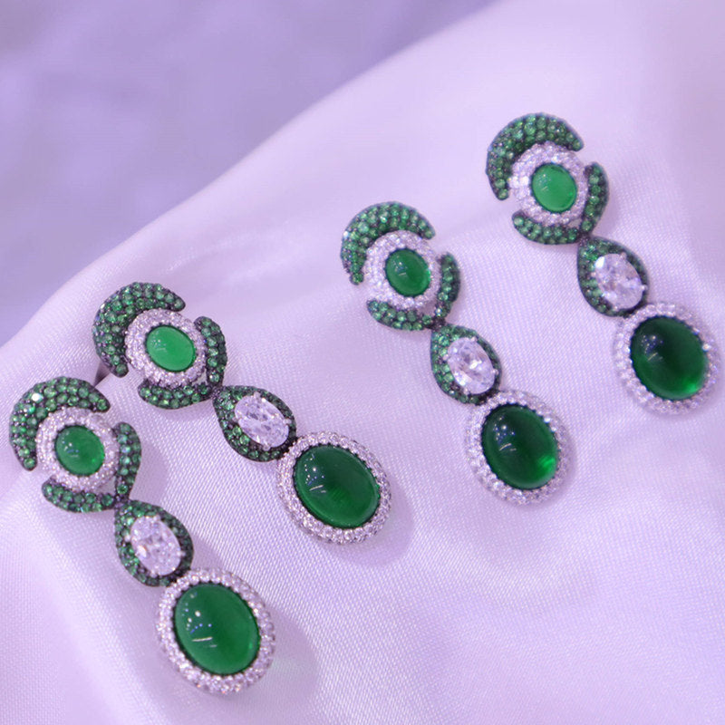 Fashion Versatile Emerald Earrings