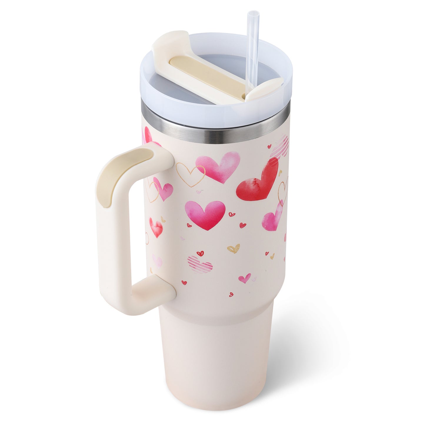 Stainless Steel Spill Proof Vacuum Coffee Cup Tumbler With Lid Tapered Mug Gifts For Valentine's Lover Suitable For Car Gym Office Travel