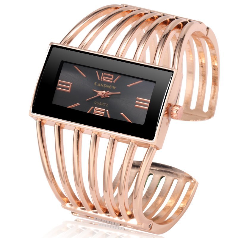 Luxury Fashion Rose Gold Bangle Bracelet Watch Women Dress