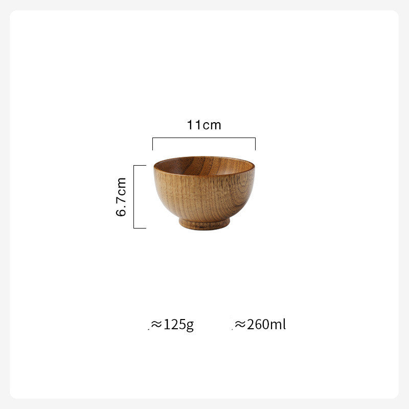 Wooden Bowl Rice Soup Bowl Salad Bowl Food Container Large Small Bowl for Kids Tableware Wooden Utensils