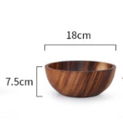 Kitchen Natural Wooden Bowl Household Fruit Bowl Salad Bowl Food Container Wooden