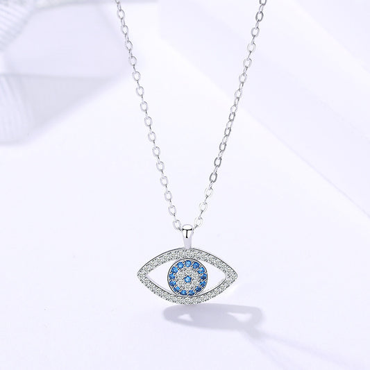 S925 Sterling Silver Necklace Eye Pendant