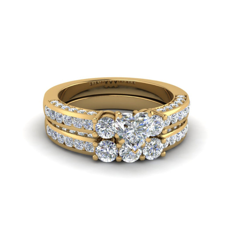 Zircon Gold Ring Ring For Couples