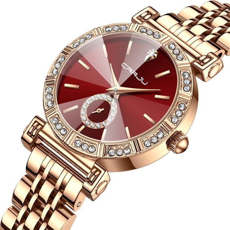 Women's Steel Belt Diamond-embedded Watch