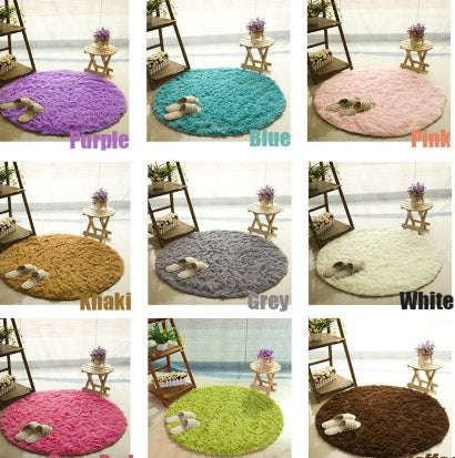 Round Rug Carpets For Living Room Decor Faux Fur Carpet Kids Room Long Plush Rugs For Bedroom