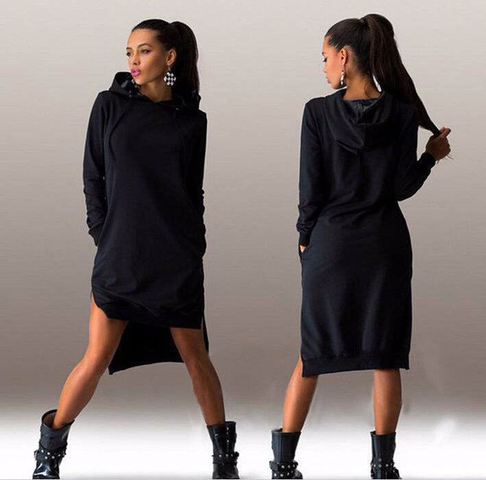 Hooded Long Sleeve Dress Sweatshirt