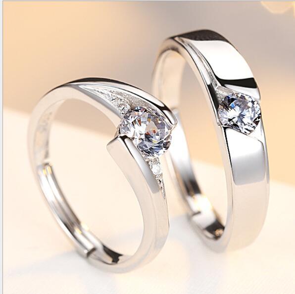 Couple  Diamond Rings 925 Silver Marriage Diamond Rings