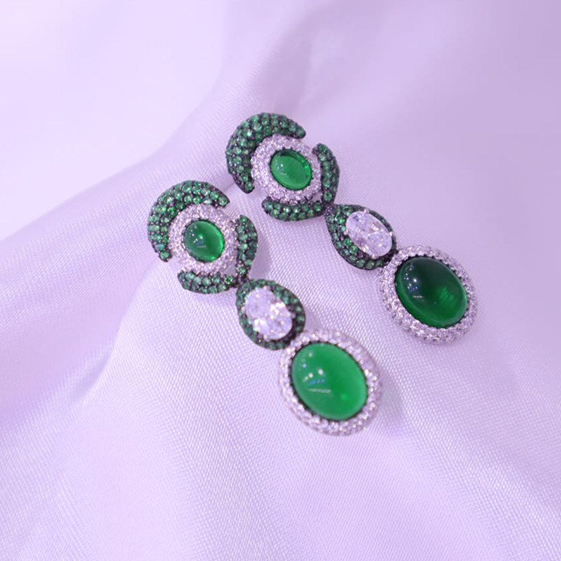 Fashion Versatile Emerald Earrings