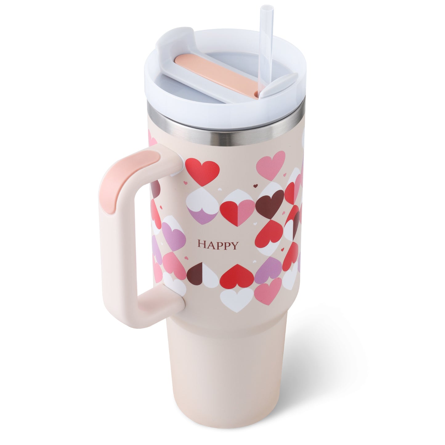 Stainless Steel Spill Proof Vacuum Coffee Cup Tumbler With Lid Tapered Mug Gifts For Valentine's Lover Suitable For Car Gym Office Travel