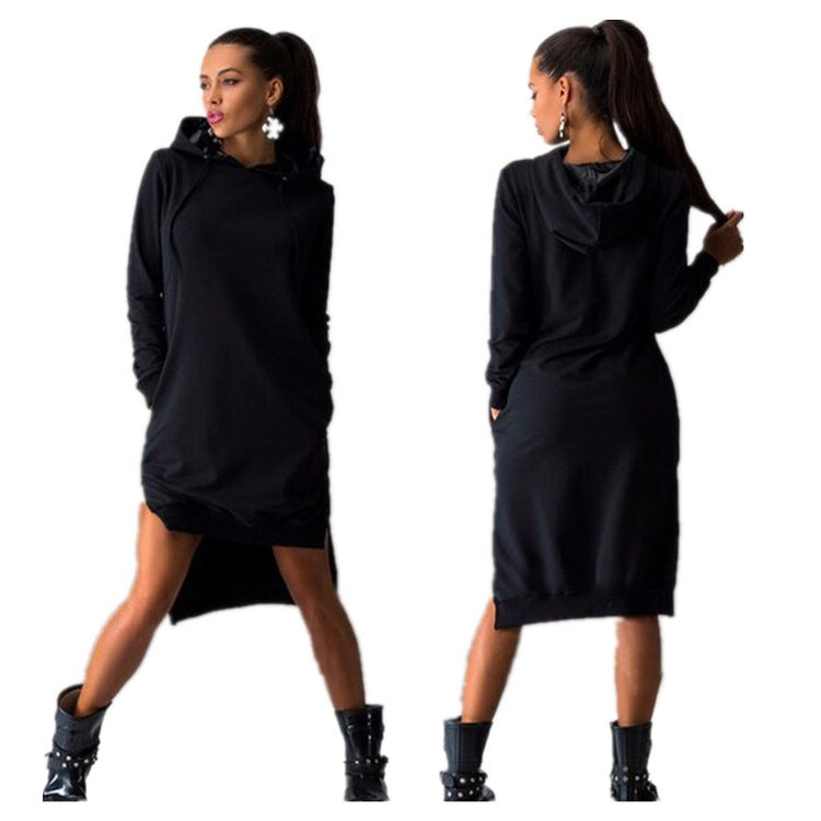 Hooded Long Sleeve Dress Sweatshirt