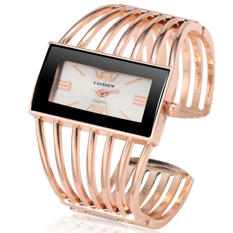 Luxury Fashion Rose Gold Bangle Bracelet Watch Women Dress