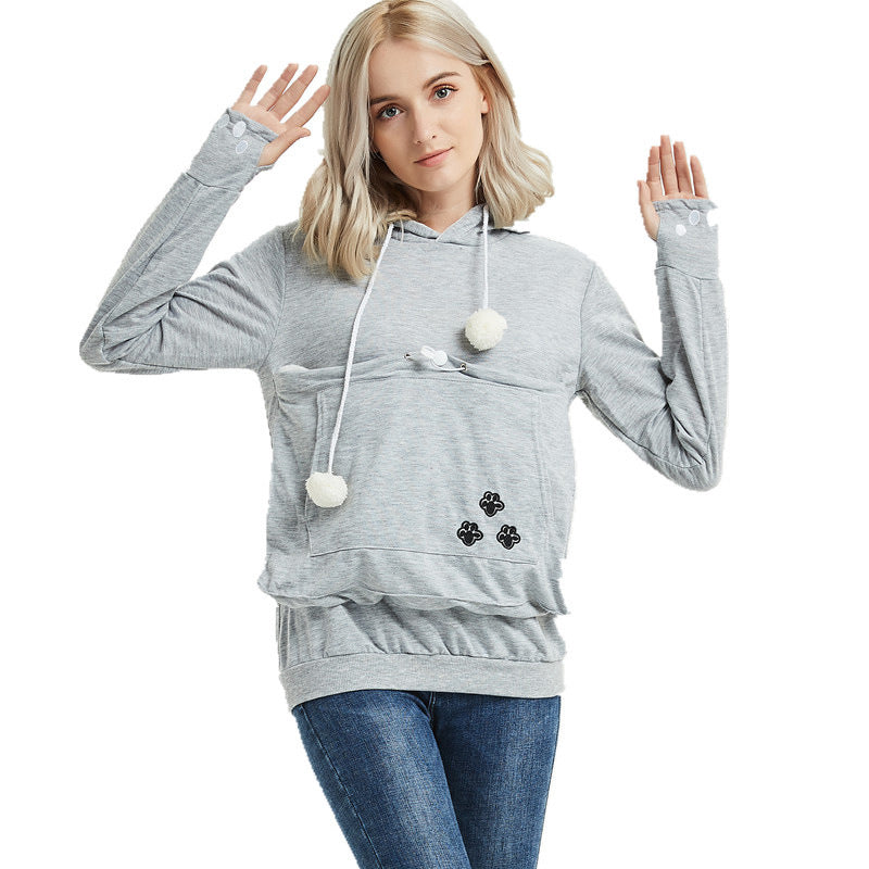 Cute Hoodies Pullover Sweatshirts With Pet Pocket