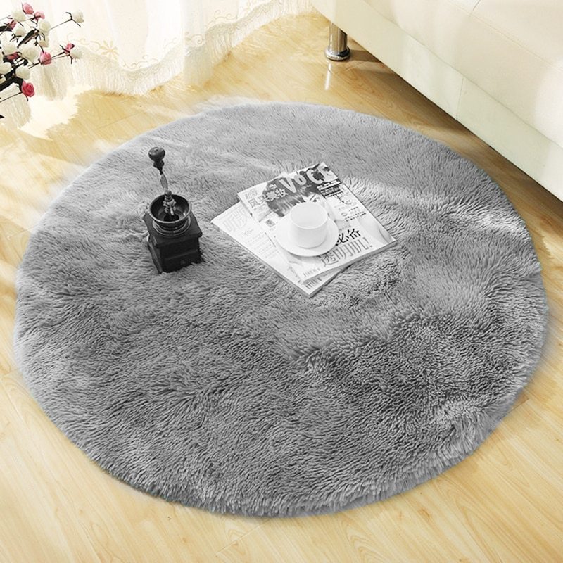 Round Rug Carpets For Living Room Decor Faux Fur Carpet Kids Room Long Plush Rugs For Bedroom - Totta Fashion 