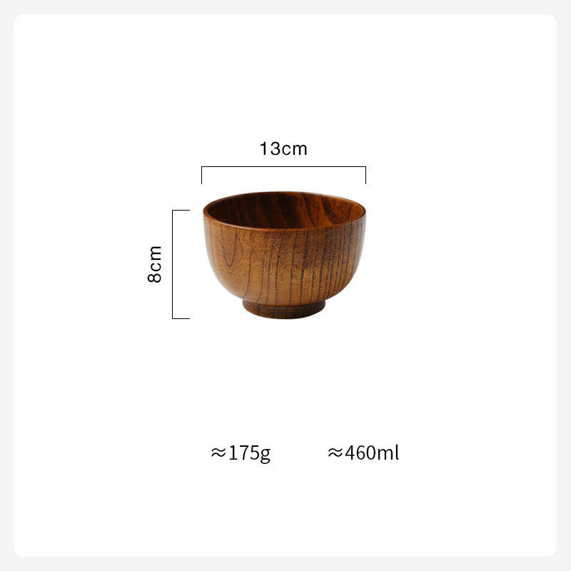 Wooden Bowl Rice Soup Bowl Salad Bowl Food Container Large Small Bowl for Kids Tableware Wooden Utensils