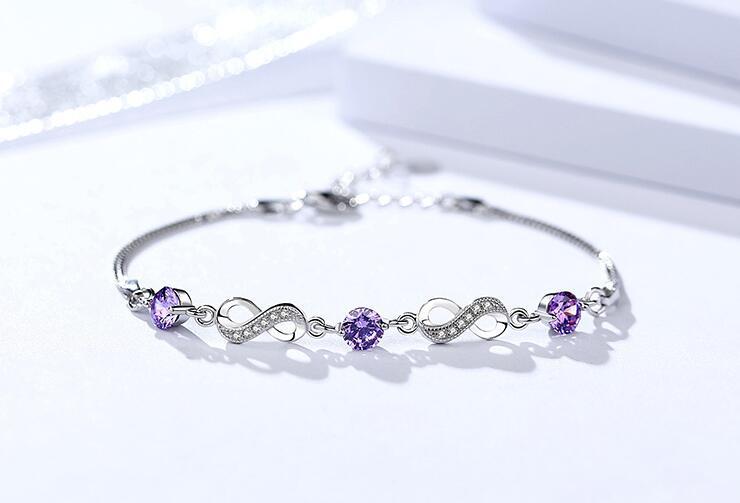 S925 Sterling Silver Bracelet Jewelry Diamond female jewelry silver