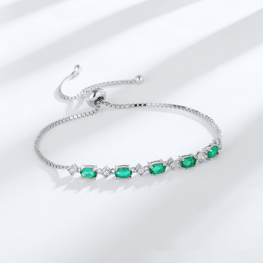 Elegant Egg-shaped S925 Silver Bracelet