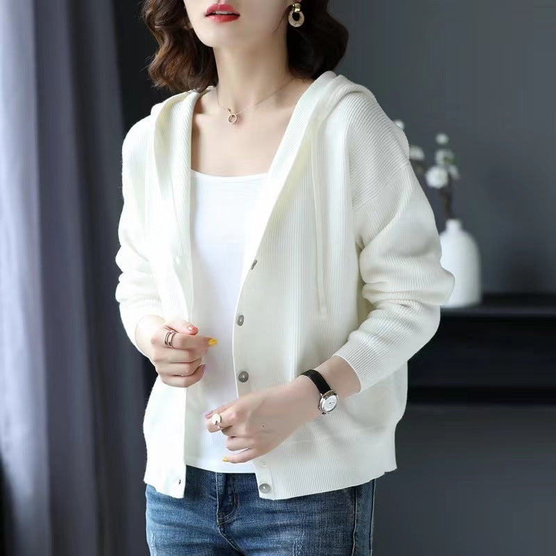 Hooded Sweater Coat Women Long Sleeve Sweaters Clothes