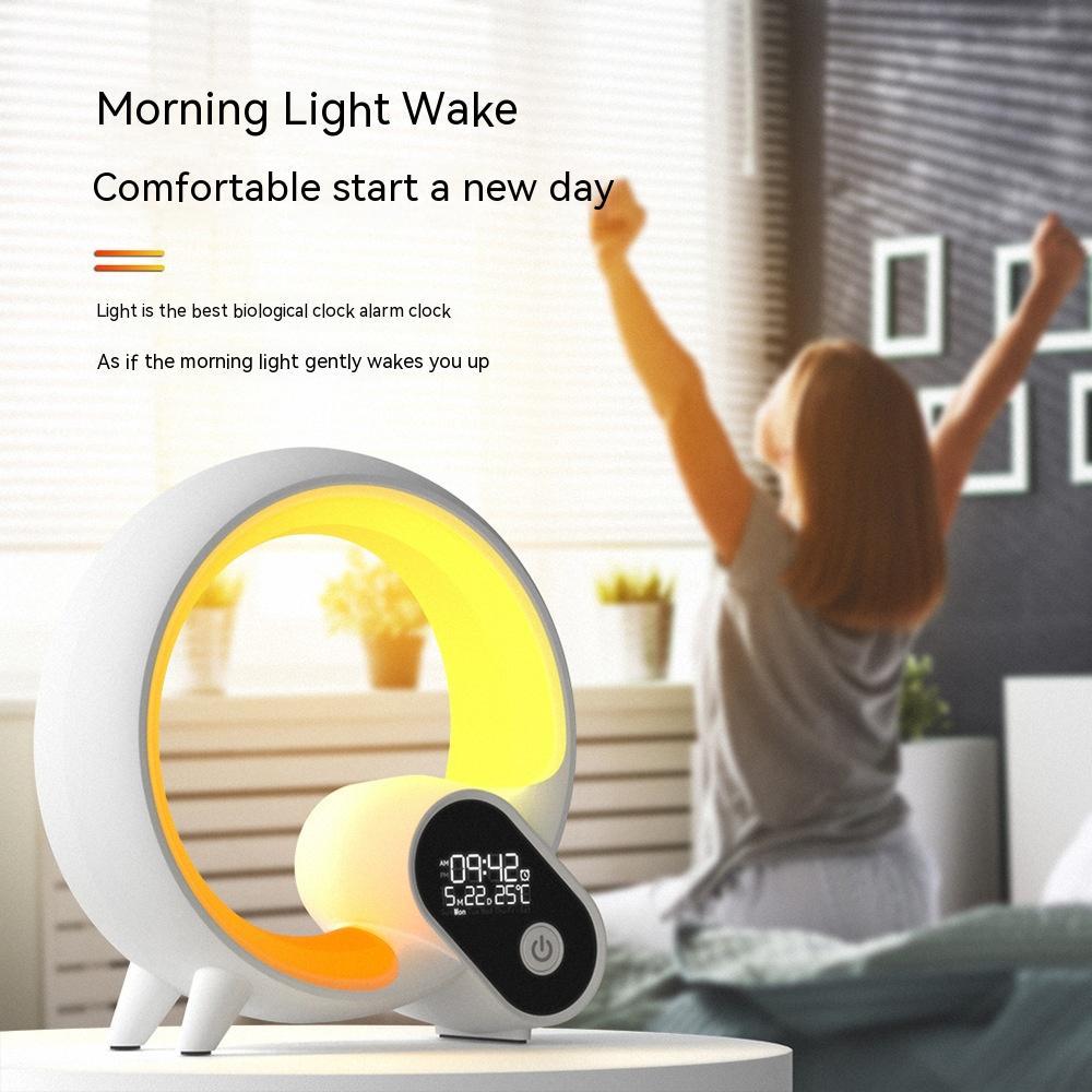 Creative Q Light Analog Sunrise Digital Display Alarm Clock Bluetooth Audio Intelligent Wake-up