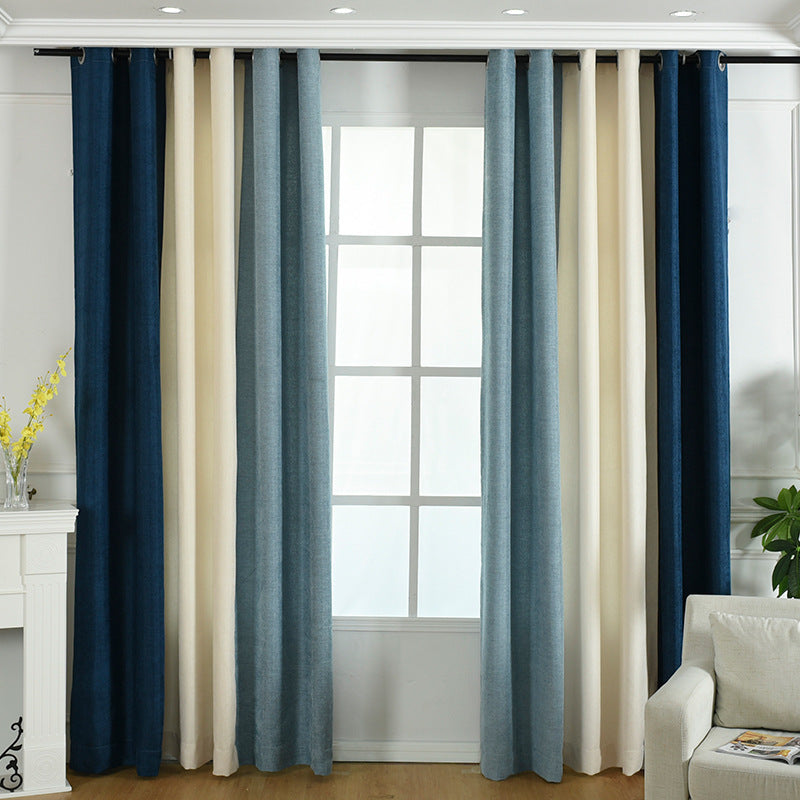 simple solid chenille curtain high shading living room bedroom curtains - Totta Fashion 