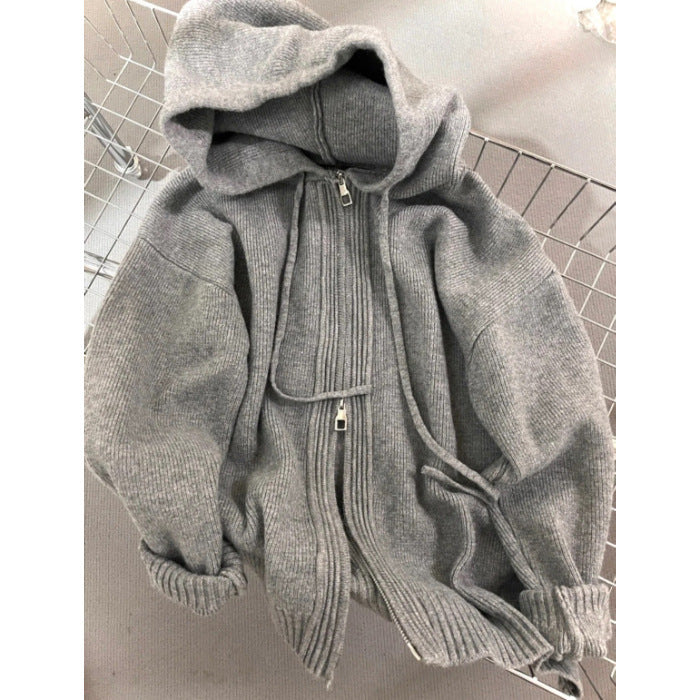 Hooded Sweater Coat Women