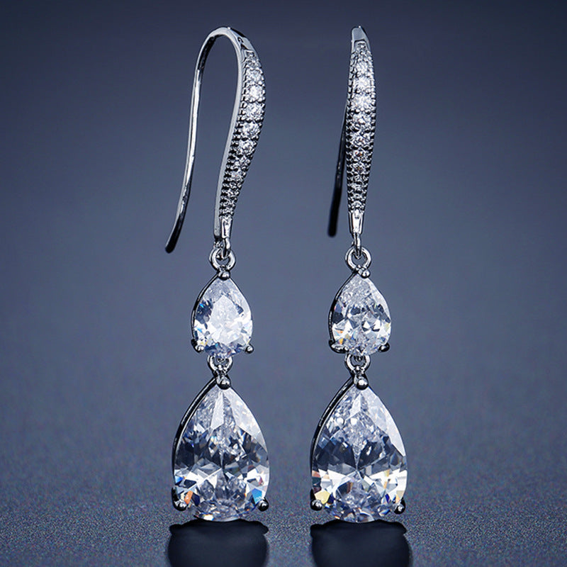 Water Drop Zircon  Earrings