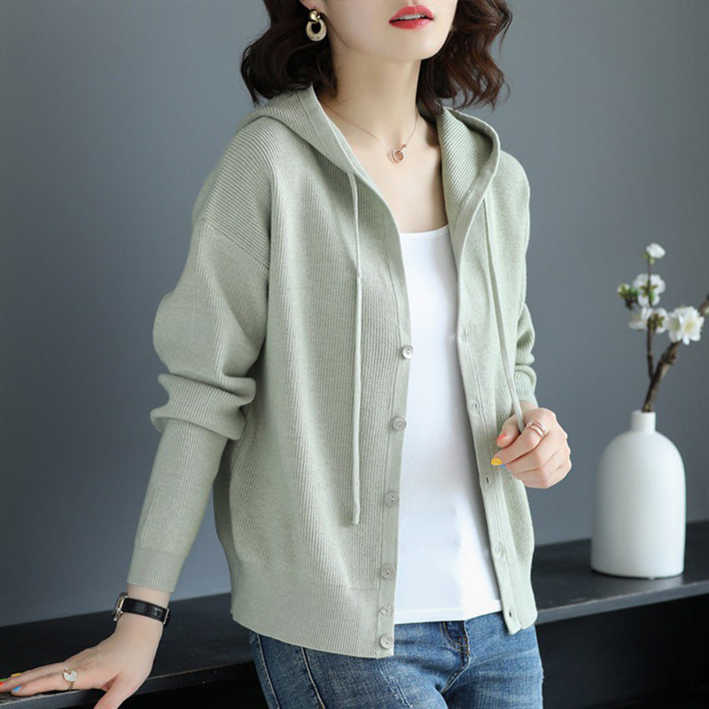 Hooded Sweater Coat Women Long Sleeve Sweaters Clothes