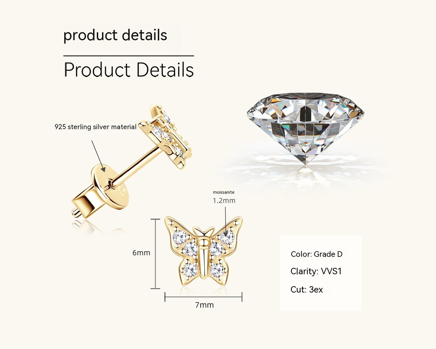 Diamond S925 Zeng Silver Earrings