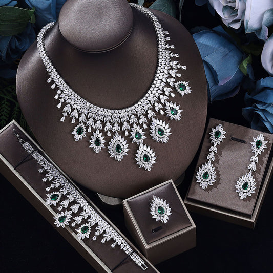 Fashion Wedding Necklace Earrings Jewelry Set