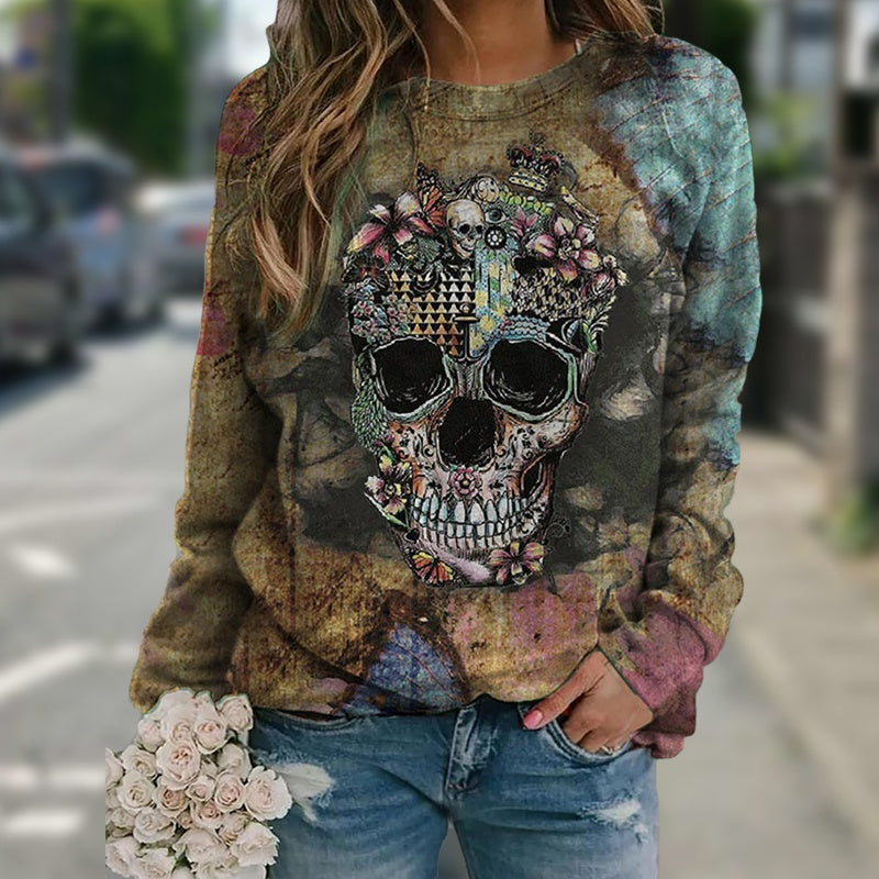 Long sleeve print sweatshirt