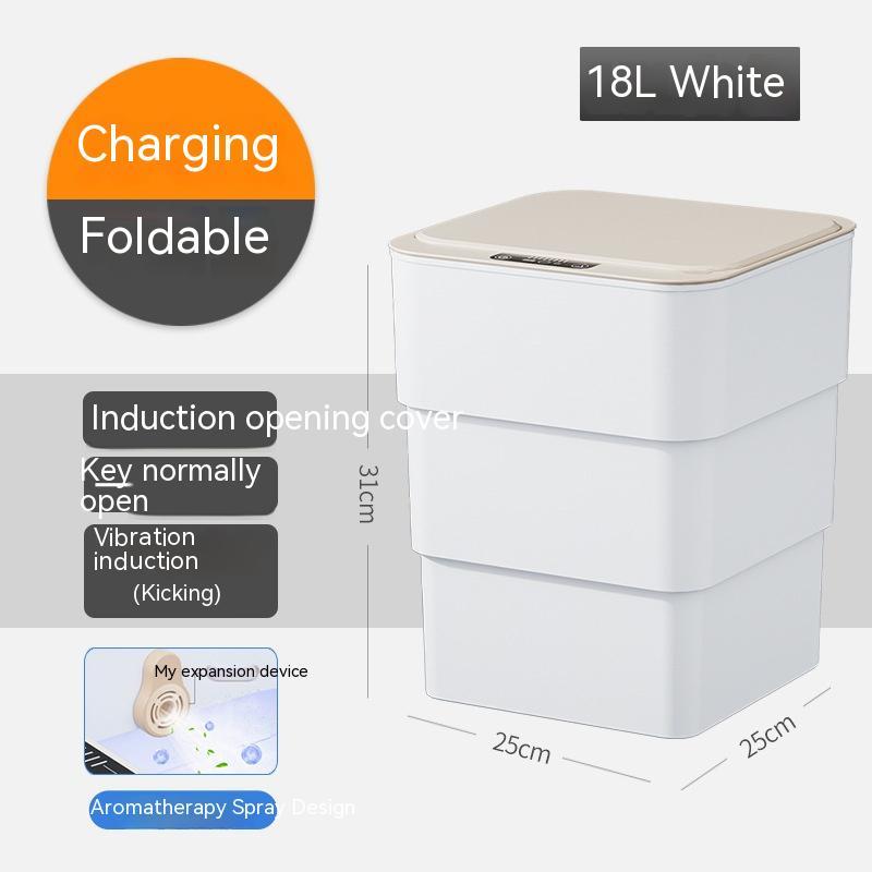 Smart Trash Can With Lid For Bedroom And Living Room Kitchen Storage Box Trash