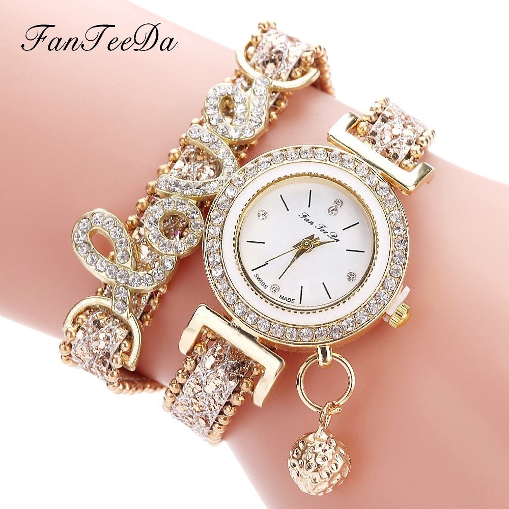 Women Bracelet Watches Watch Rhinestones Clock Women Fashion Dress