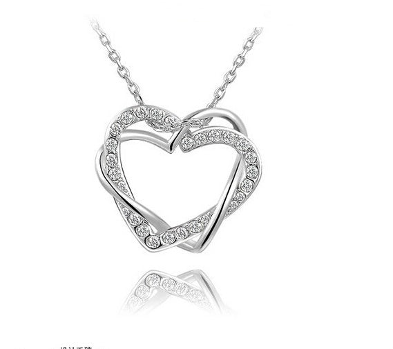 Fashion Jewelry sets Customized  Diamond Heart Necklace Earring