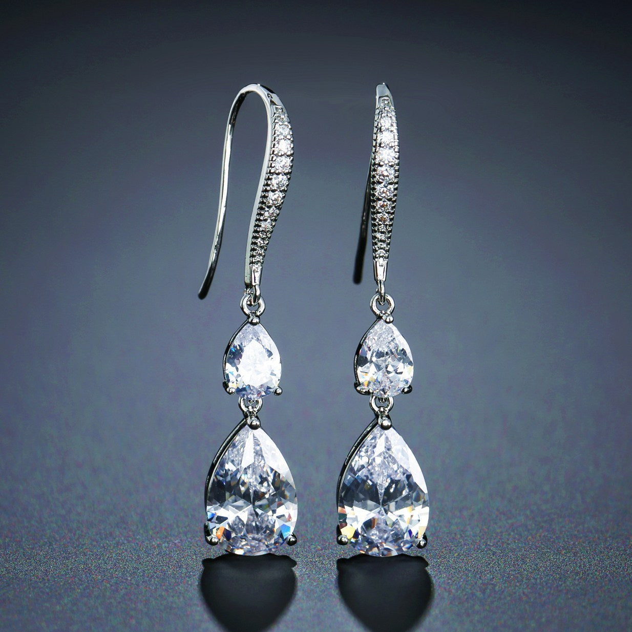 Water Drop Zircon  Earrings