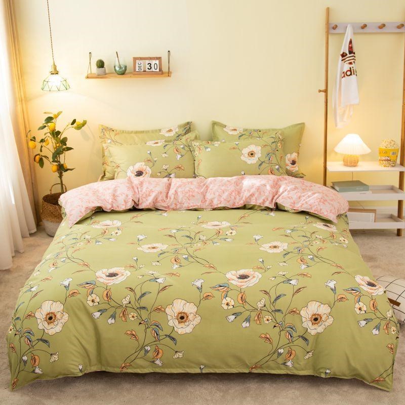 Cover Set Bed Cotton Quilt Bedsheet Bedding - Totta Fashion 