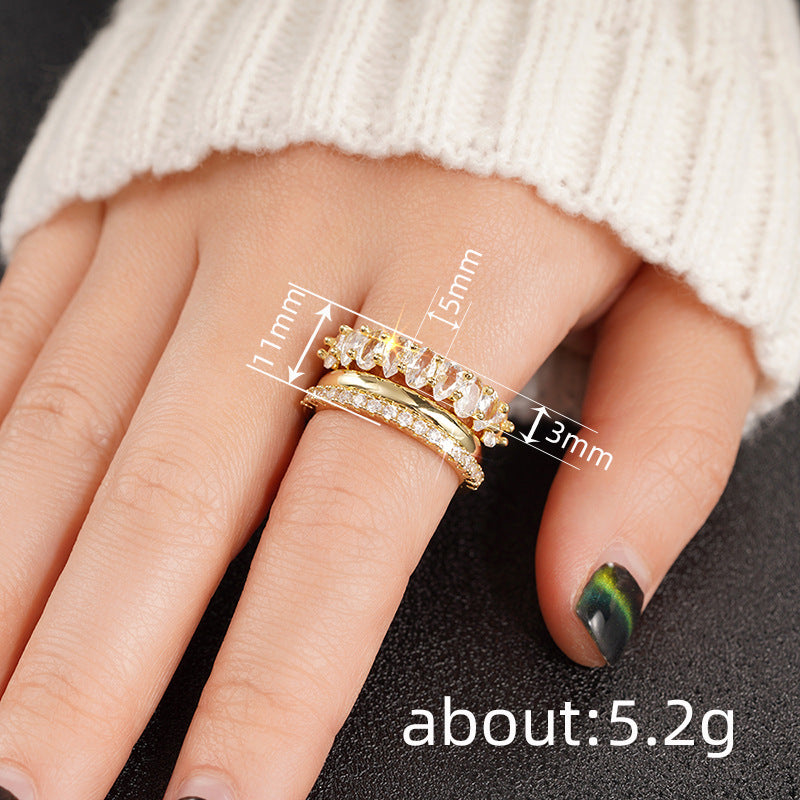 Zircon Ring Three-piece Wedding