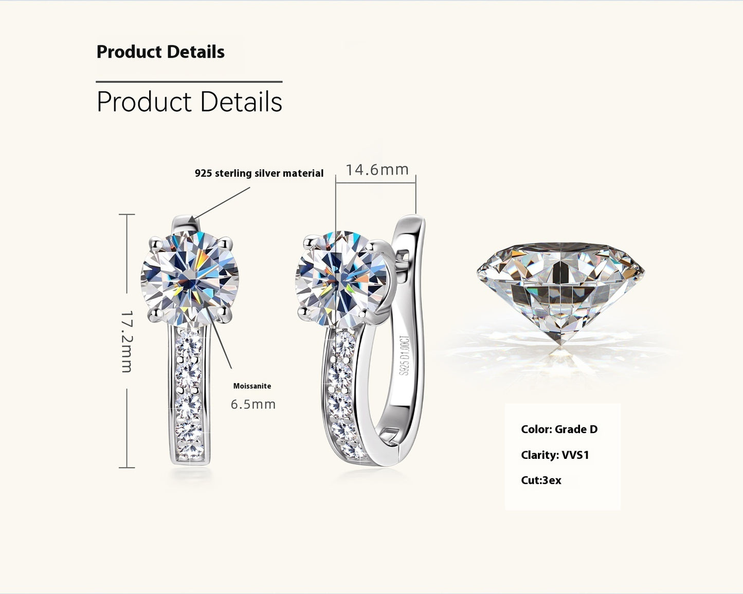 Fashion Moissanite Earrings