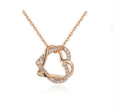 Fashion Jewelry sets Customized  Diamond Heart Necklace Earring