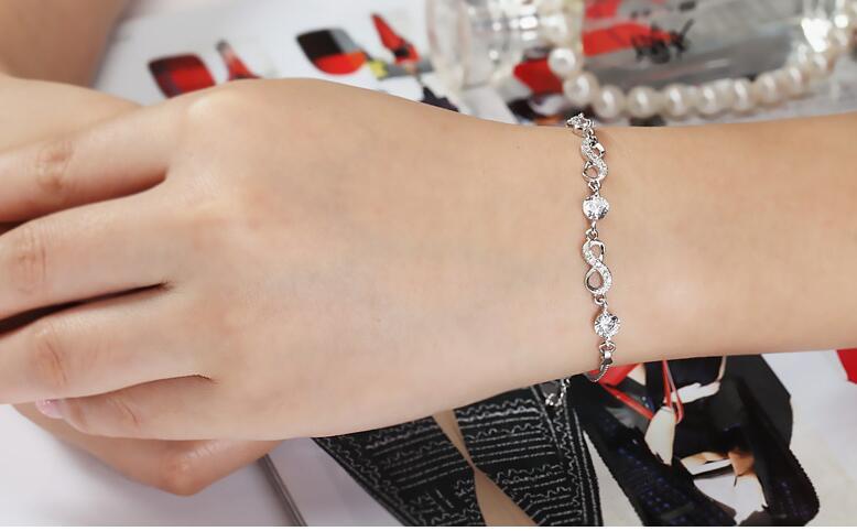 S925 Sterling Silver Bracelet Jewelry Diamond female jewelry silver