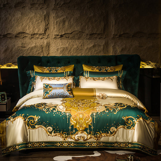 European-style Four-piece Bedding Set High-end Elegant Satin