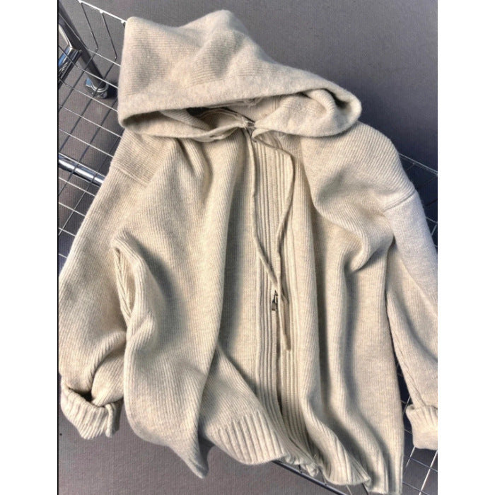 Hooded Sweater Coat Women