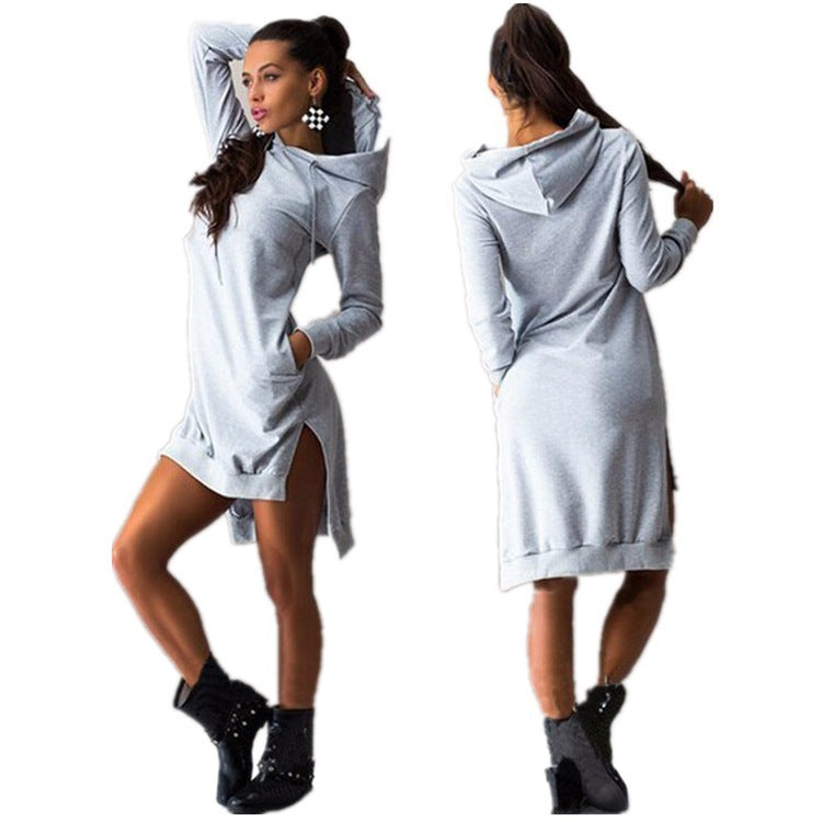 Hooded Long Sleeve Dress Sweatshirt