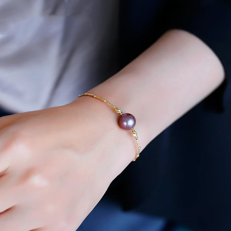 Purple Freshwater Pearl Bracelet