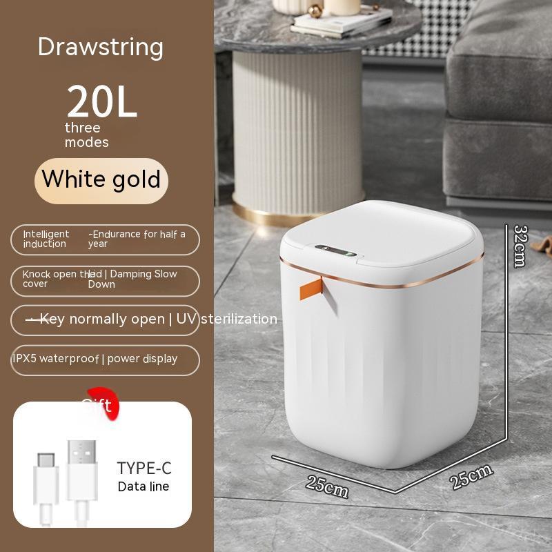 Smart Trash Can With Lid For Bedroom And Living Room Kitchen Storage Box Trash