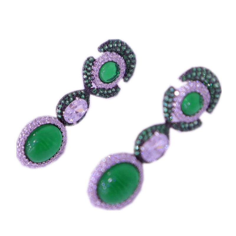 Fashion Versatile Emerald Earrings