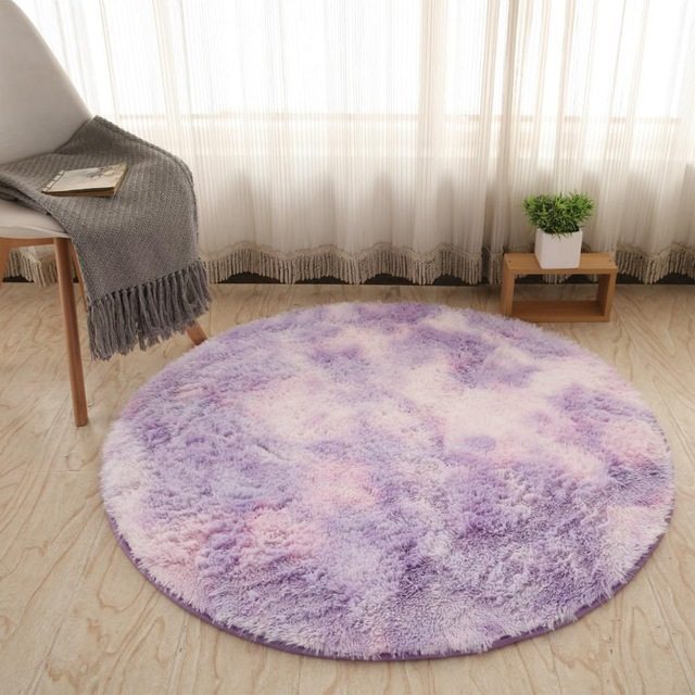 Round Rug Carpets For Living Room Decor Faux Fur Carpet Kids Room Long Plush Rugs For Bedroom - Totta Fashion 