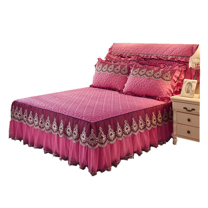 Quilted  Bed Skirt Bed Liner Blanket - Totta Fashion 