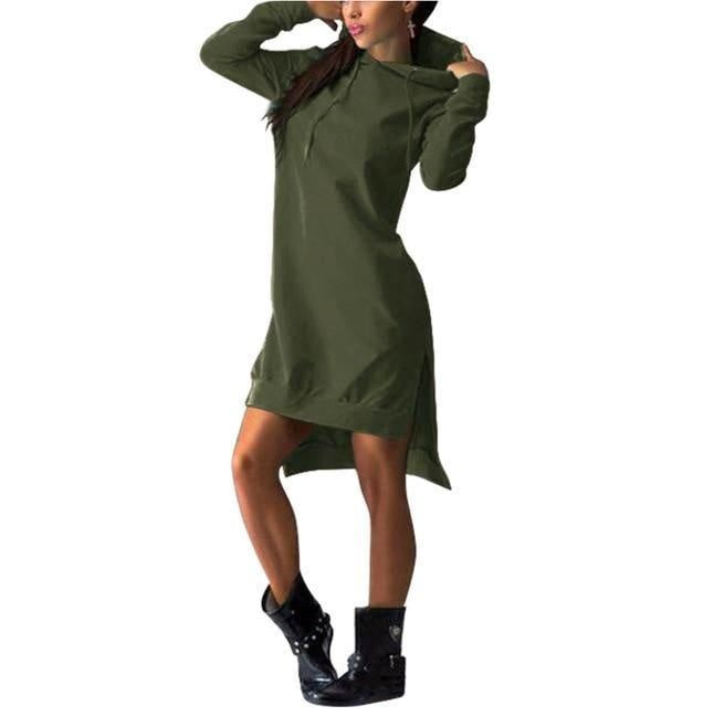 Hooded Long Sleeve Dress Sweatshirt