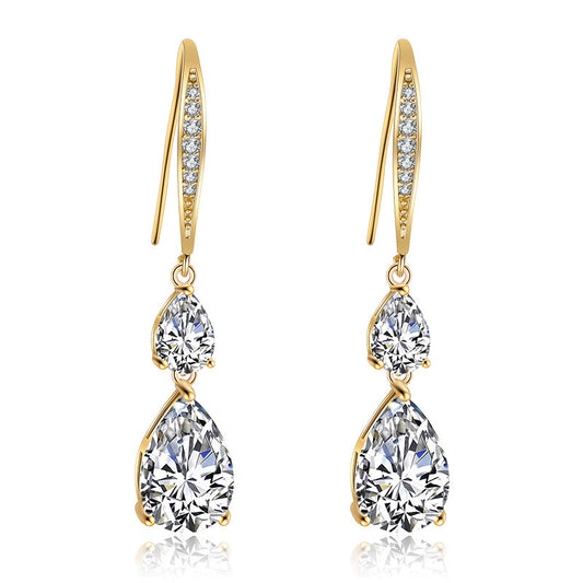 Water Drop Zircon  Earrings