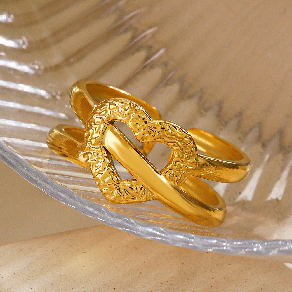 Fashion 18K Gold-plated Heart-shaped Ring